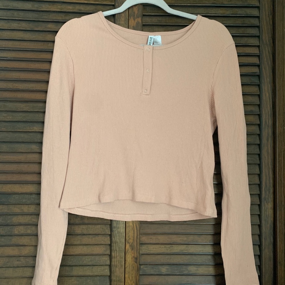 Pink Henley Long Sleeve